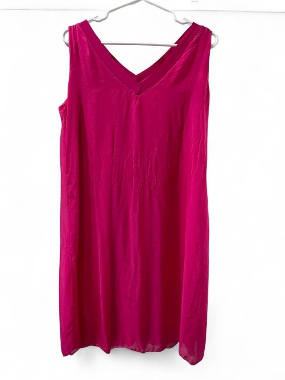 Sofia Made in Italy - Women’s Sleeveless V-Neck Pink Shift Dress